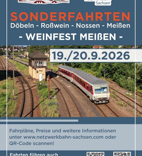 Mit dem Zug von Döbeln nach Meißen zum Weinfest 