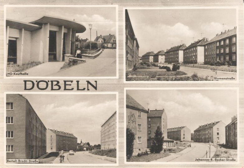 Neubaugebiet Döbeln-Ost I (Postkarte aus dem Jahr 1962 - Foto: Archiv Stadt Döbeln)