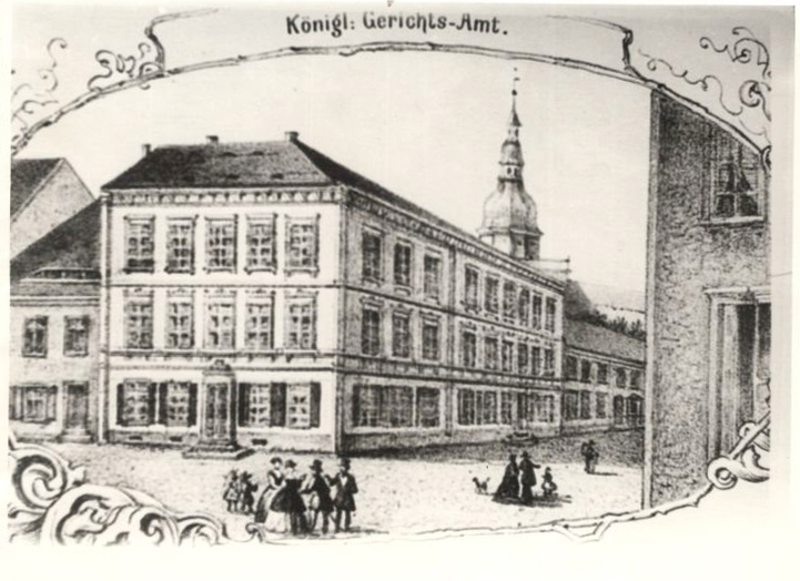 Das Alte Amtshaus (historische Darstellung) prägt noch heute den Obermarkt. (Foto: Archiv Stadt Döbeln)
