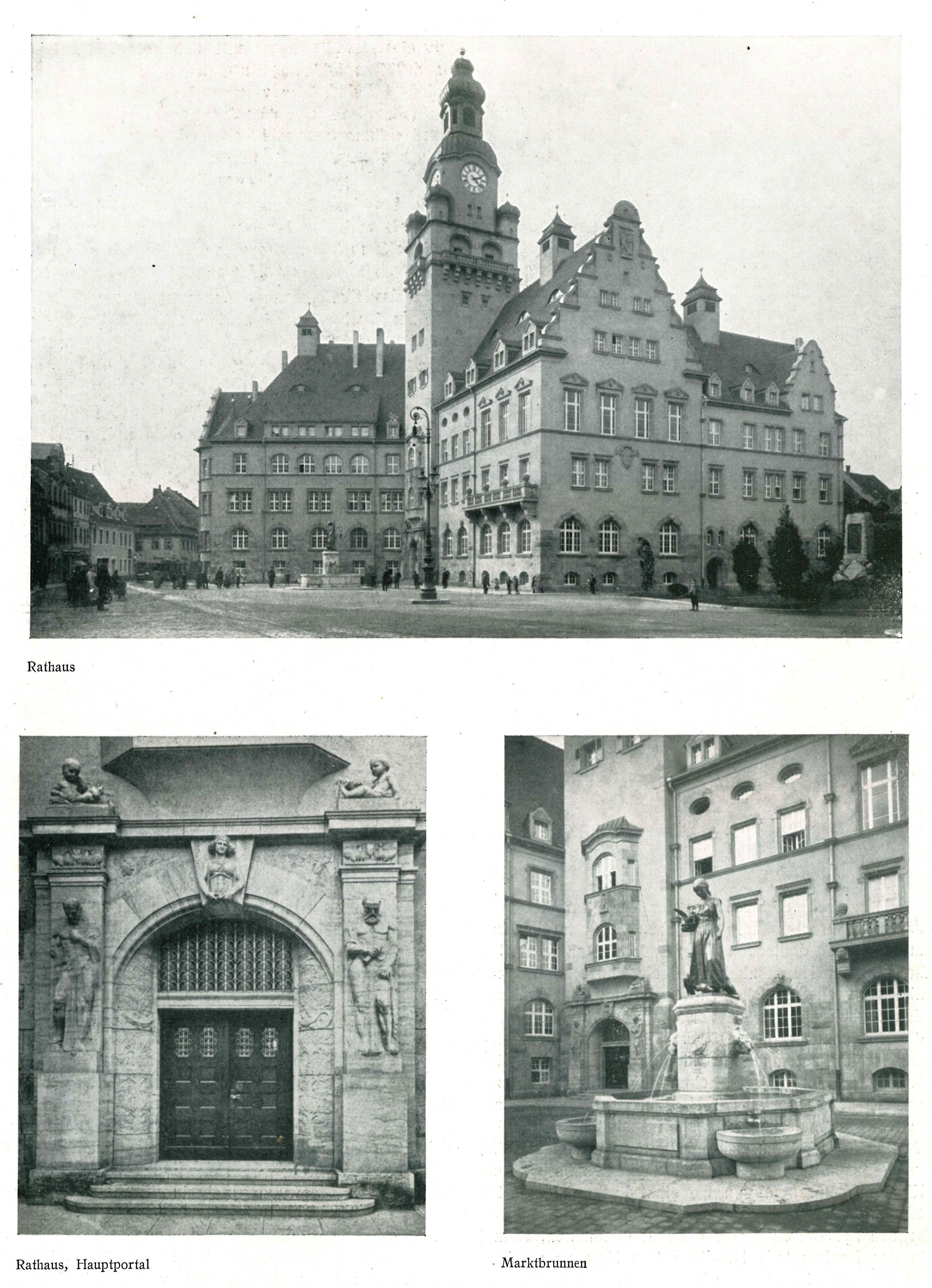 Döbelner Rathaus mit Schlegelbrunnen (Foto: Archiv Stadt Döbeln)